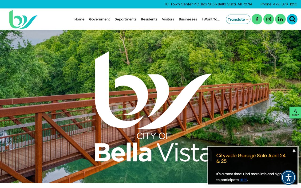 Bella Vista city government website for Bella Vista jail mugshots and police records