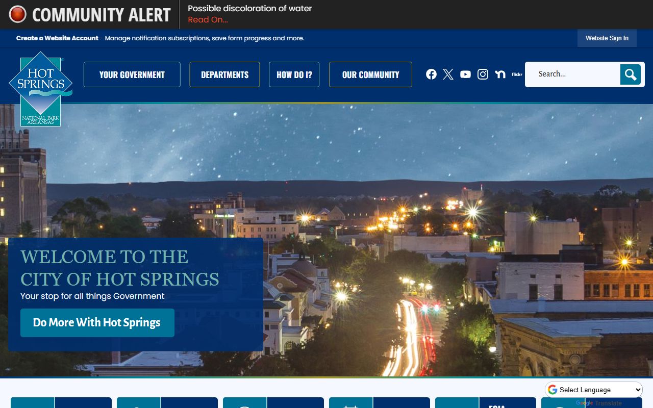 Hot Springs City Government website for Hot Springs jail mugshots and records