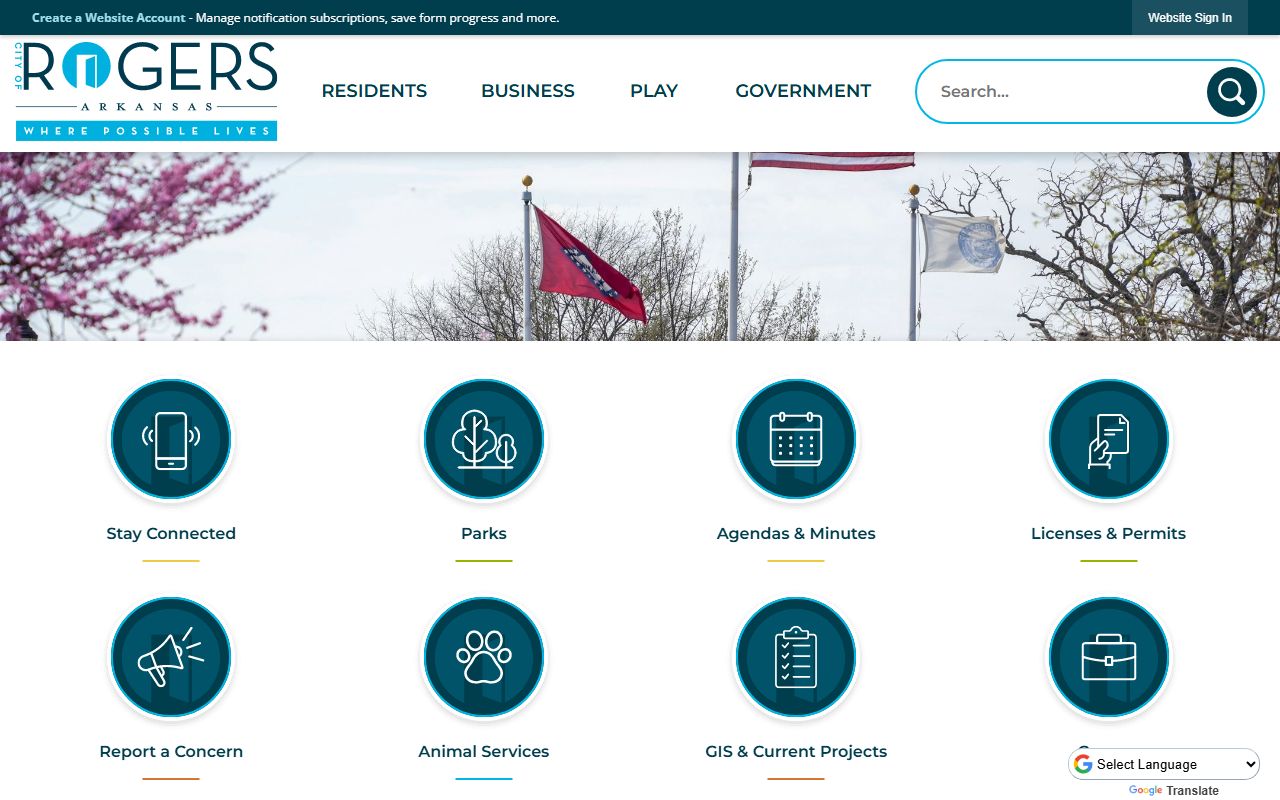 Rogers city government home page for Rogers jail mugshots and police records