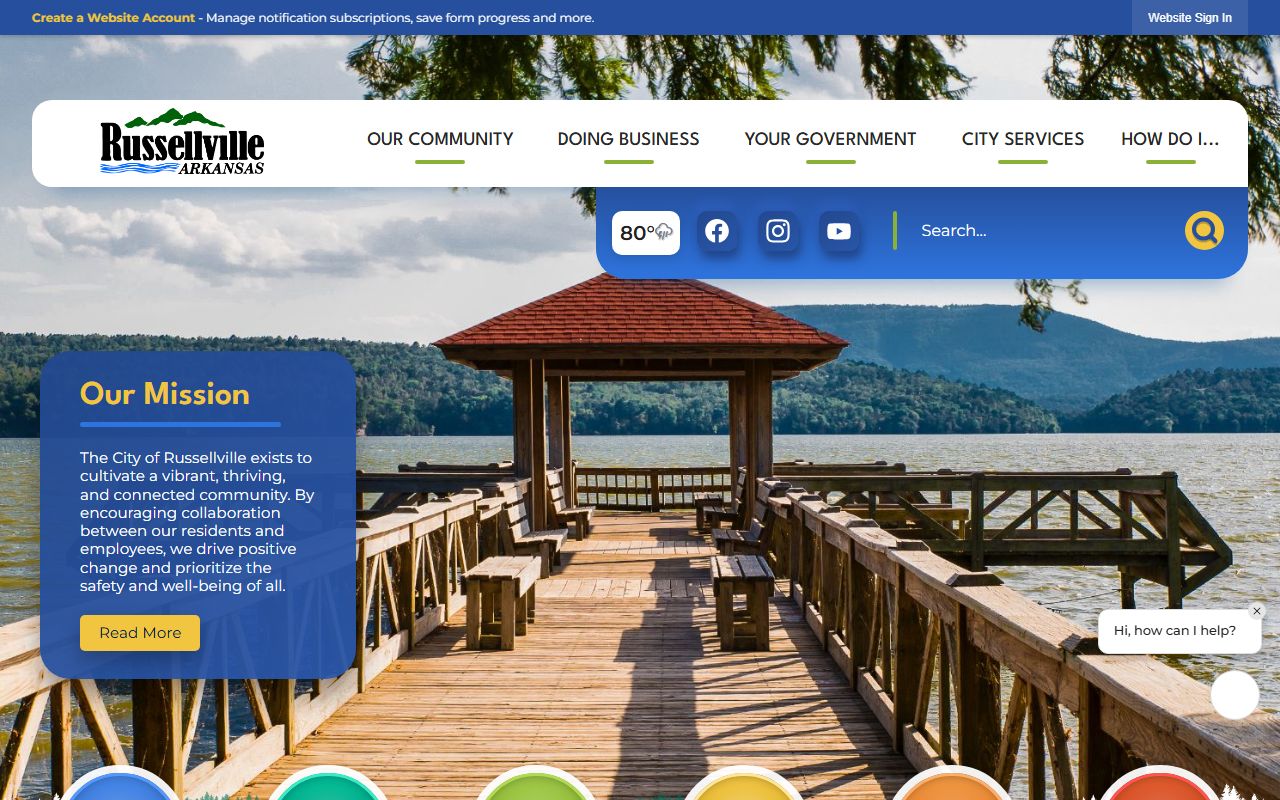 Russellville city government website for Russellville jail mugshots and police records