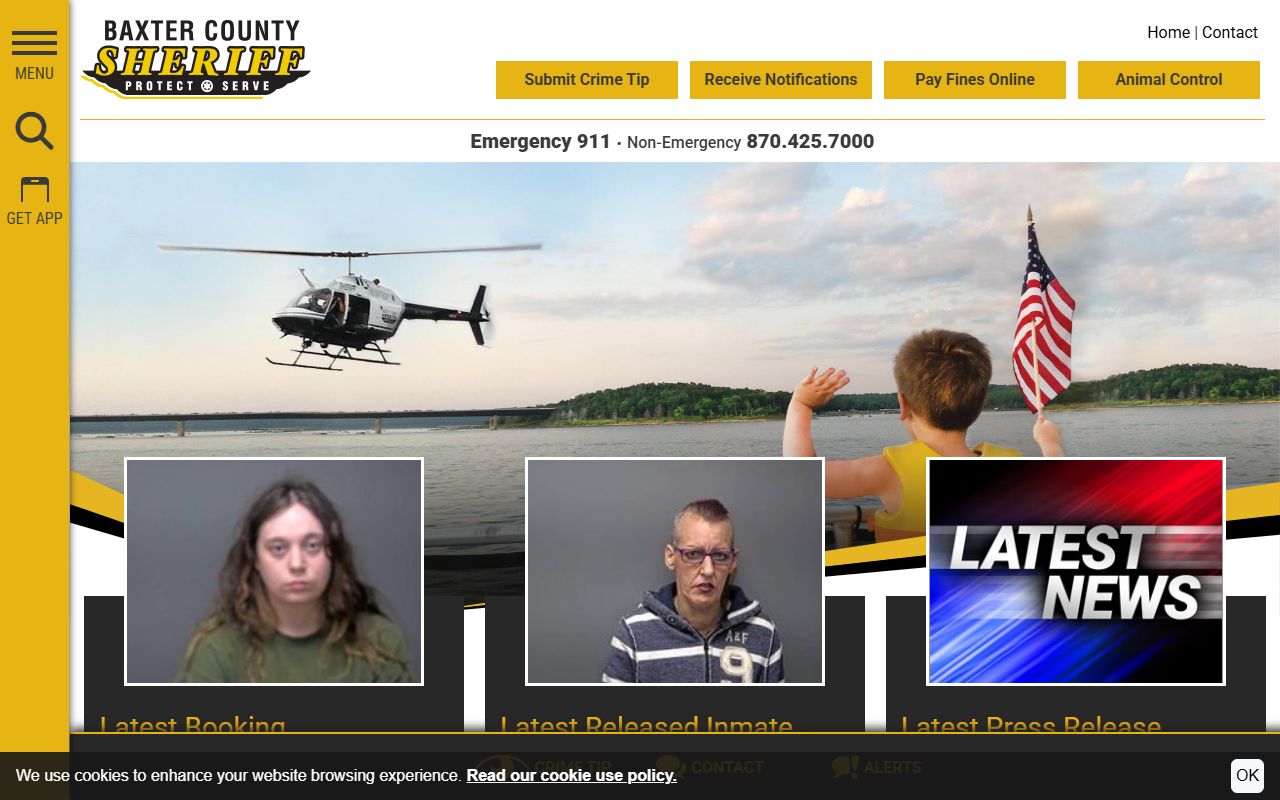 Baxter County Sheriff's Office website for Baxter County jail mugshots