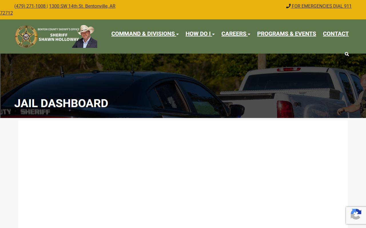 Benton County jail dashboard for real-time jail mugshots and inmate data