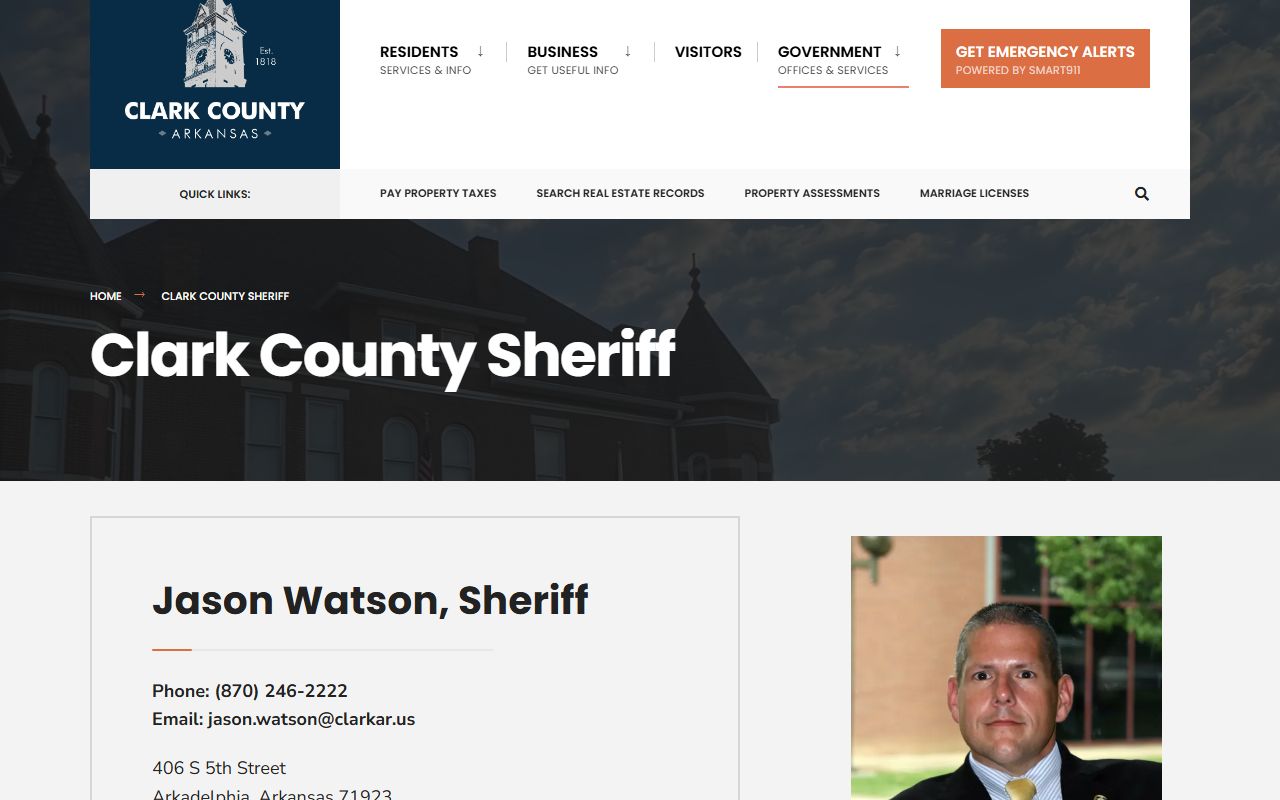 Clark County Sheriff page for Clark County jail mugshots