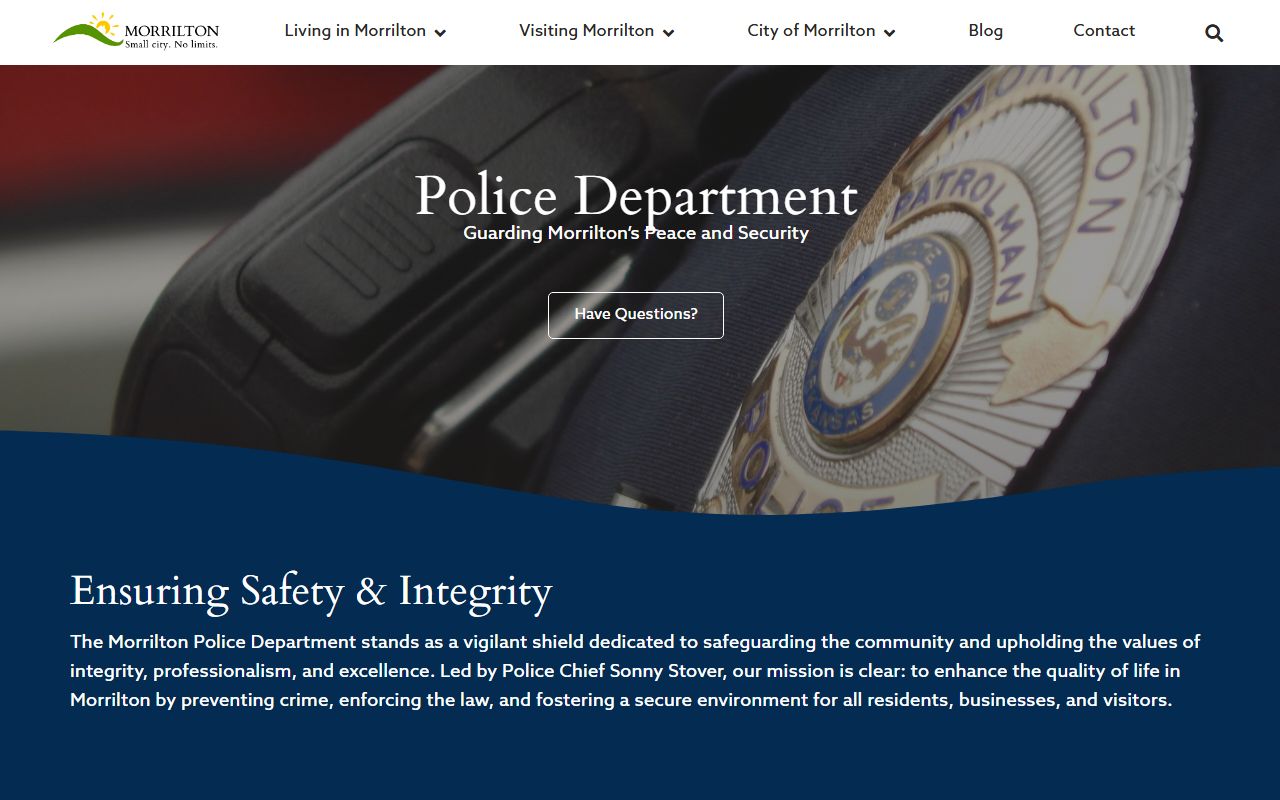 Morrilton Police Department page for Conway County jail mugshots arrests