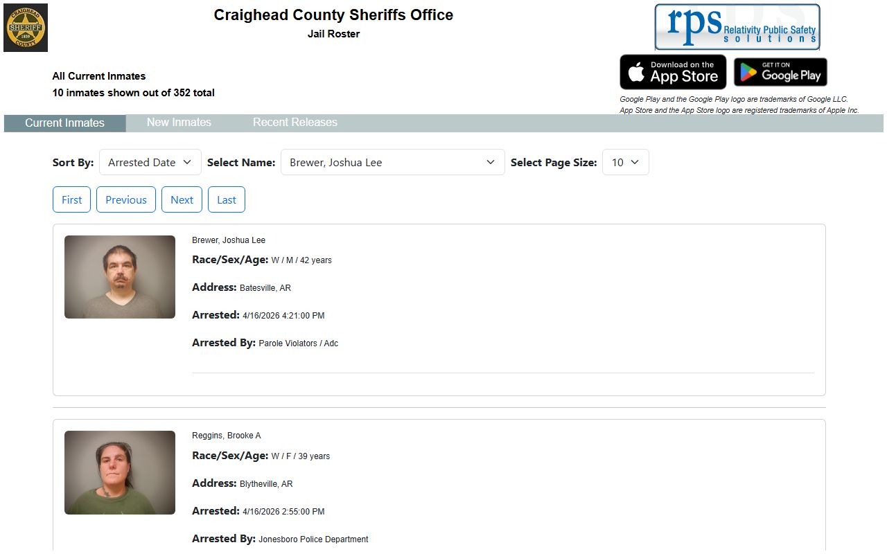 Craighead County myr2m inmate roster for jail mugshots search