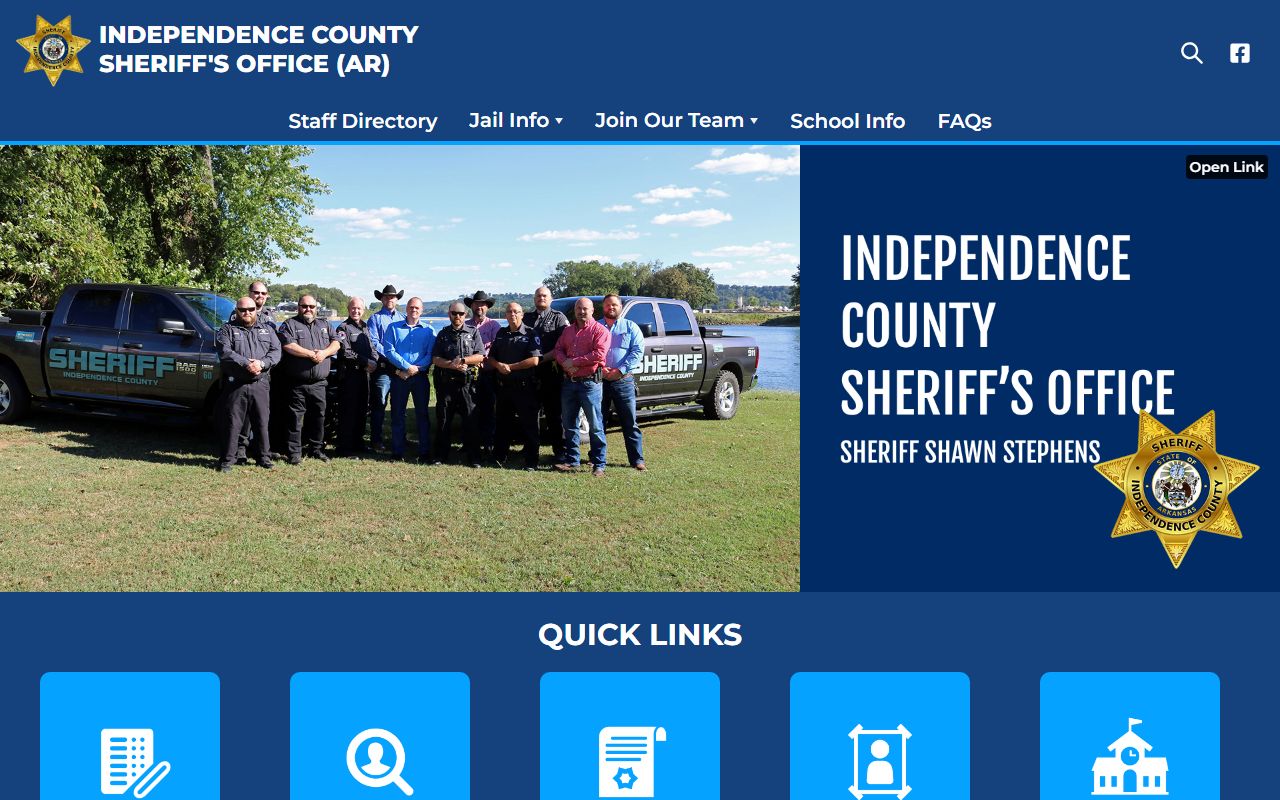 Independence County Sheriff Office website for Independence County jail mugshots