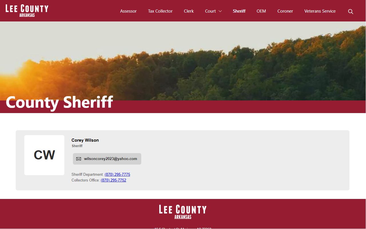 Lee County Sheriff page for Lee County jail mugshots in Marianna