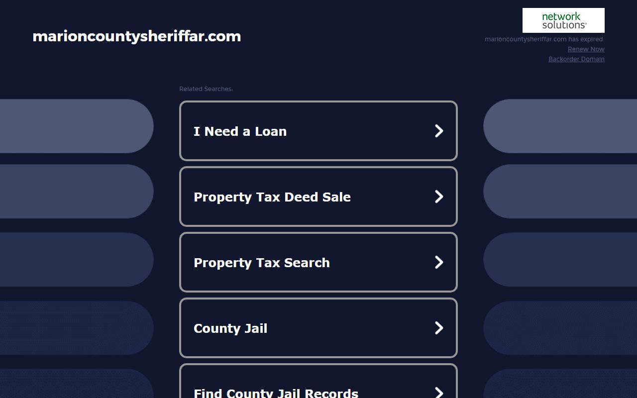 Marion County Sheriff Office website for jail mugshots and inmate info