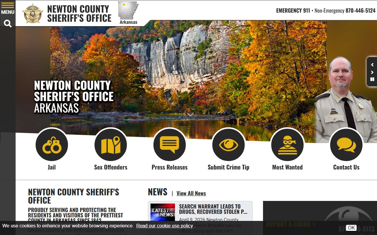 Newton County Sheriff Office website for jail mugshots and inmate roster