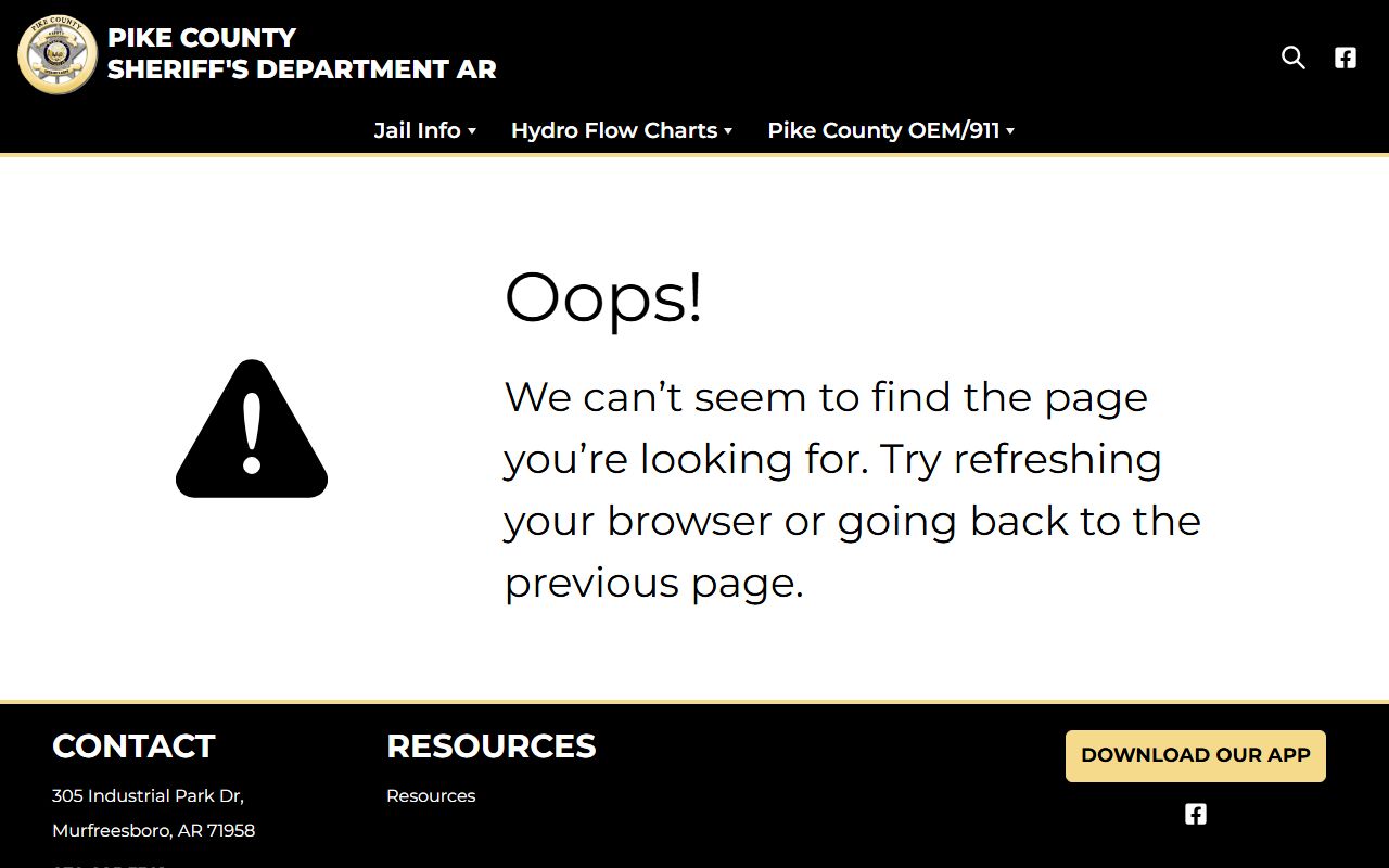 Pike County detainee information page for jail services and visit rules