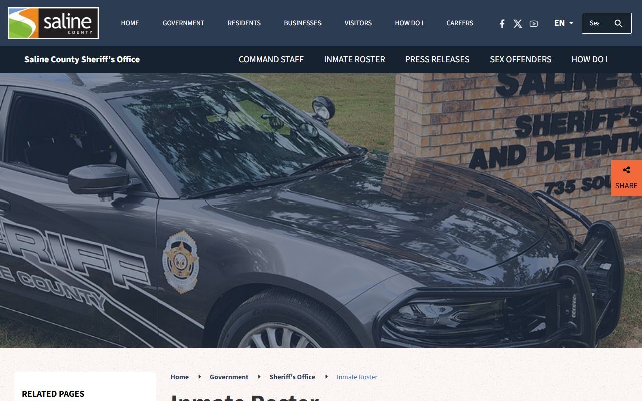 Saline County Inmate Roster for Benton jail mugshots and booking photos