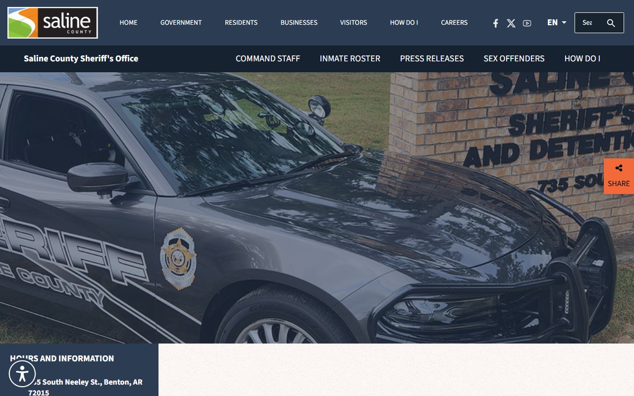 Saline County Sheriff Office website for Saline County jail mugshots