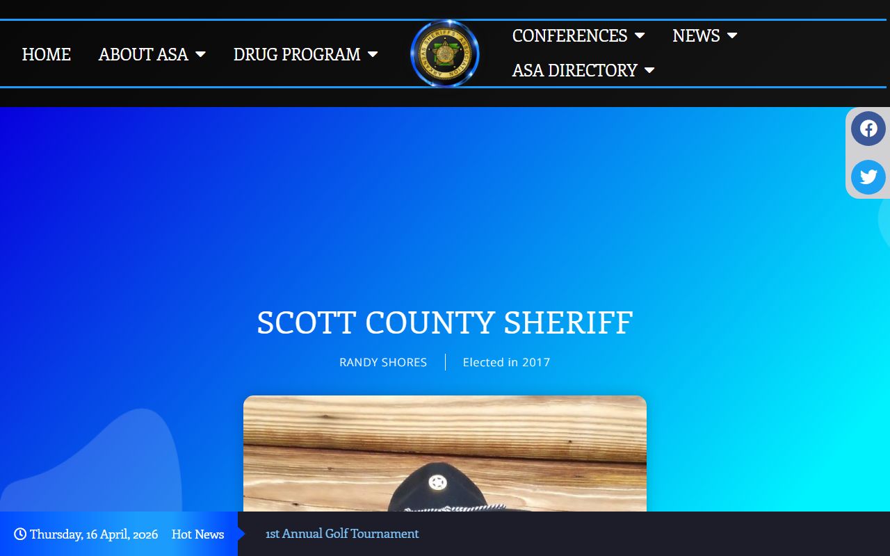 Scott County Sheriff ASA directory profile for jail mugshots