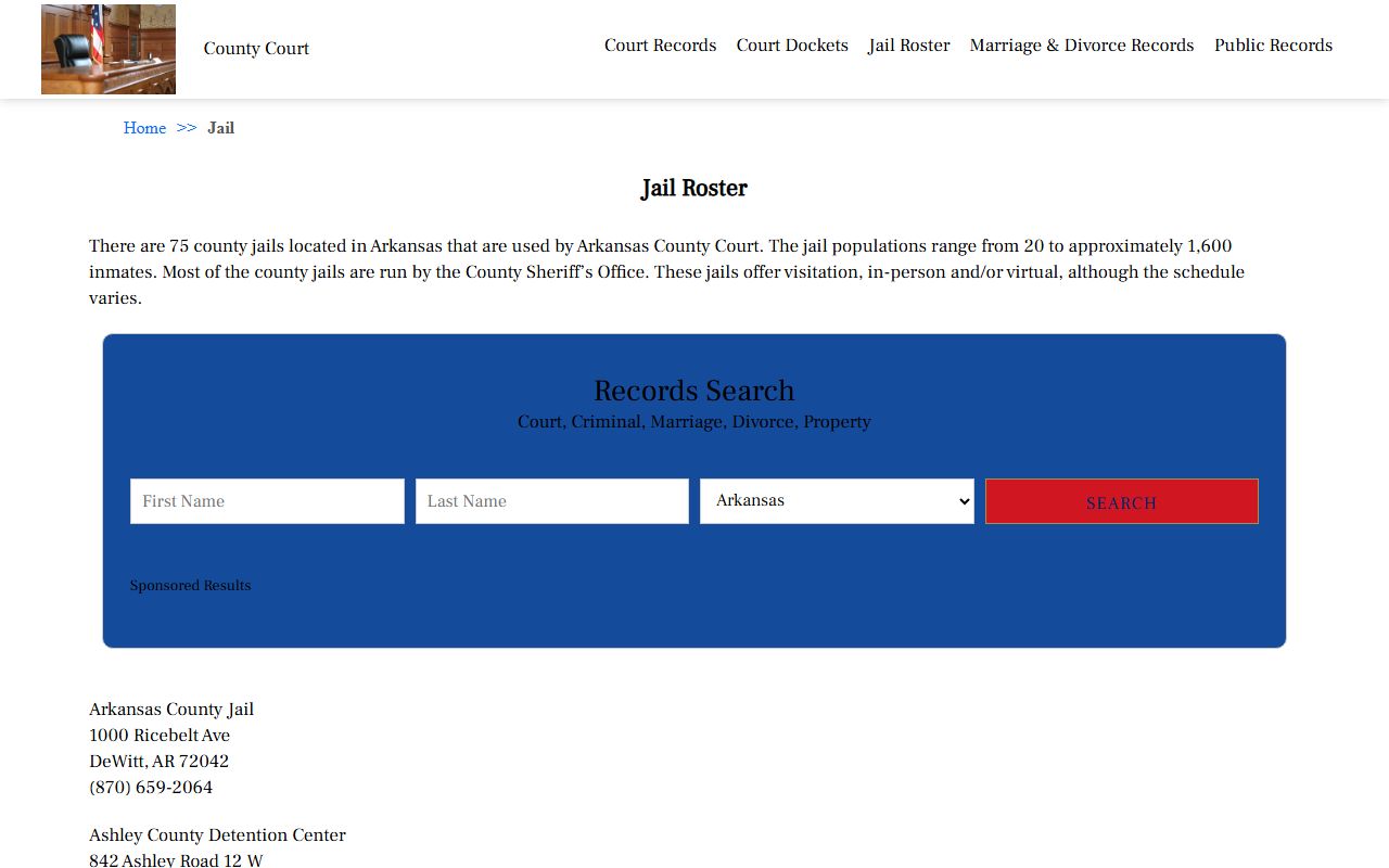 Sebastian County jail roster directory for Sebastian County jail mugshots