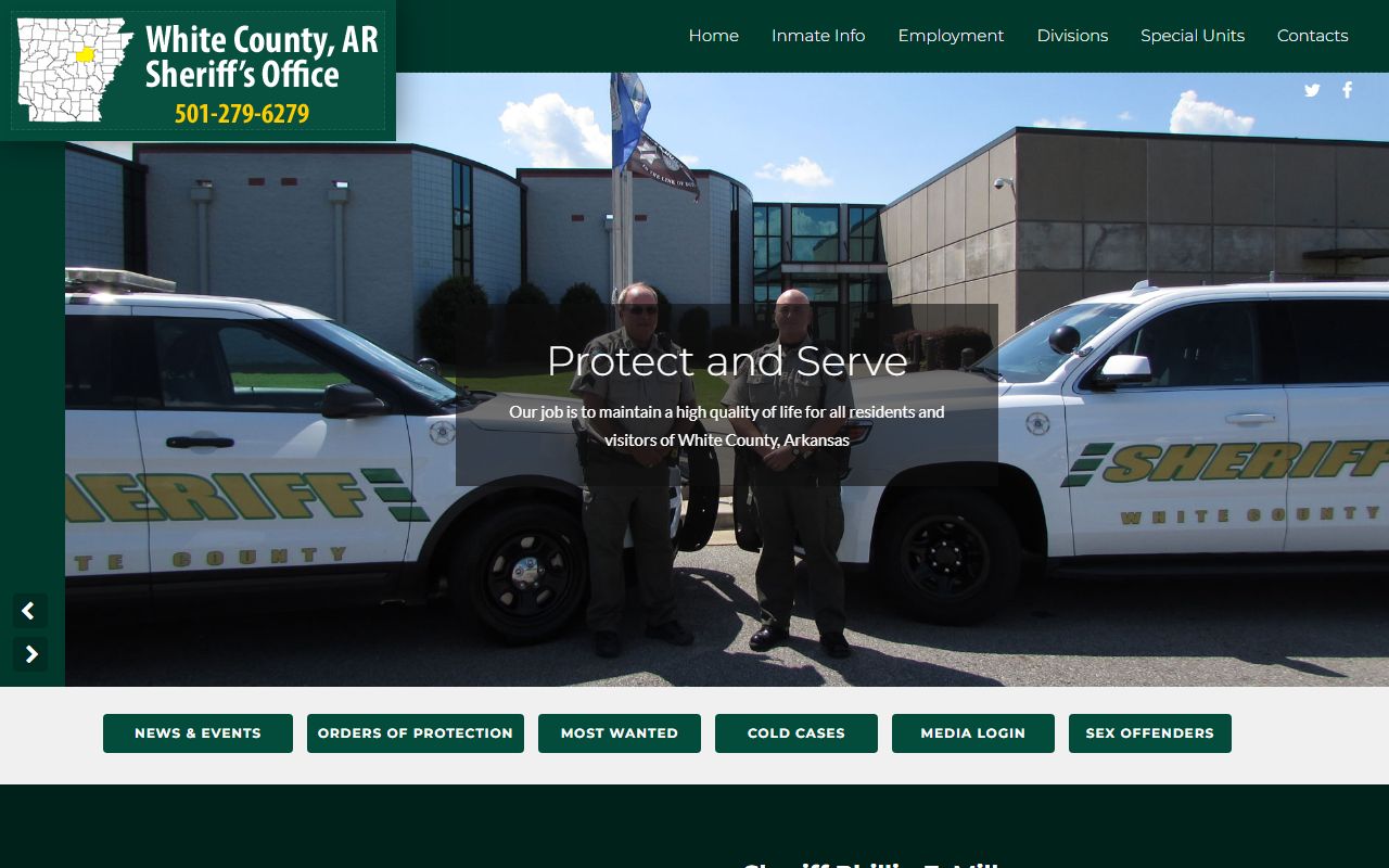 White County Sheriff's Office site for White County jail mugshots